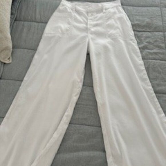 Evereve Joelle Stretch Linen Cropped Wide Leg - Picture 1 of 3